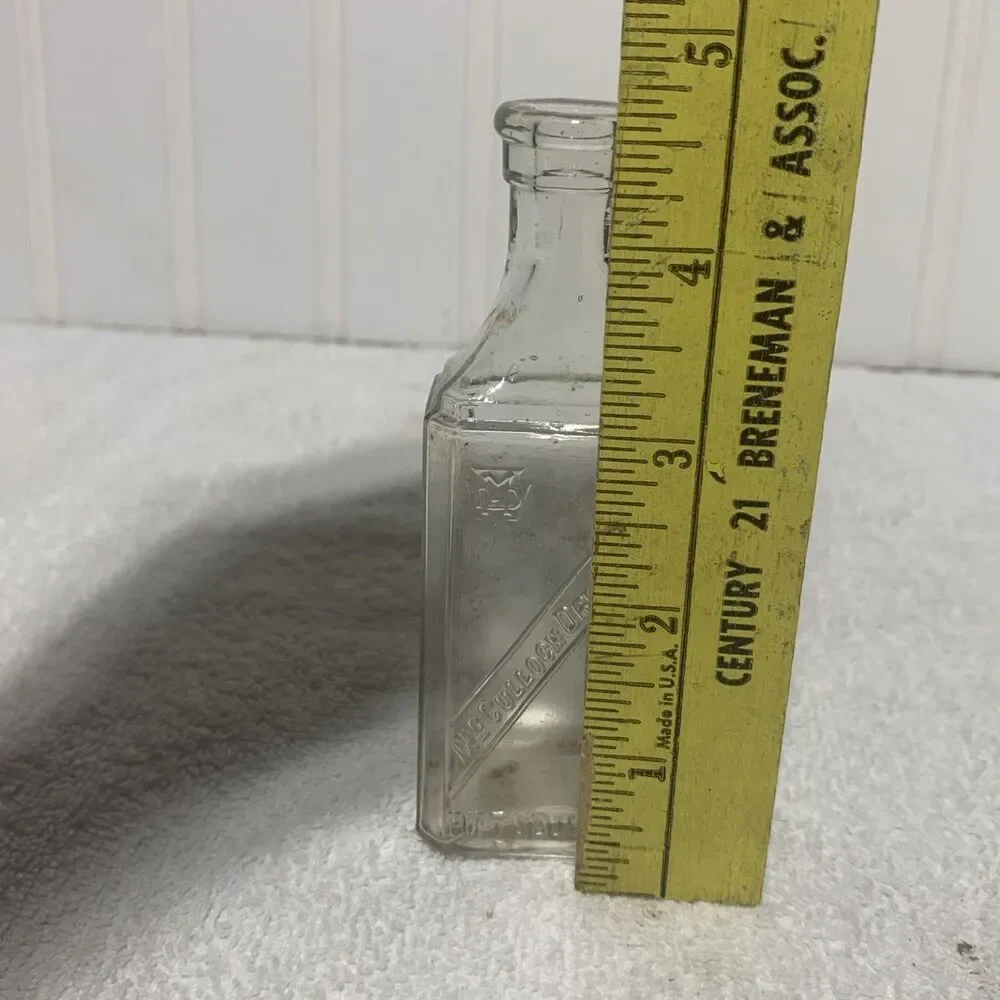 Antique McCulloch Drug Co Store Druggist Bottle Pittsburgh PA Keystone Monogram